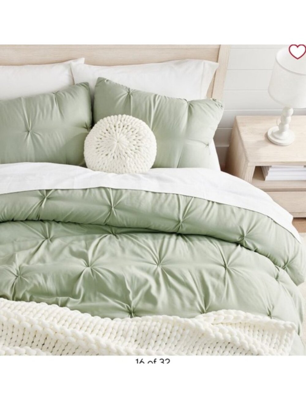 POTTERY BARN TEEN Set of 2 Microfiber Pintuck Standard Sham in Sage Green NWT